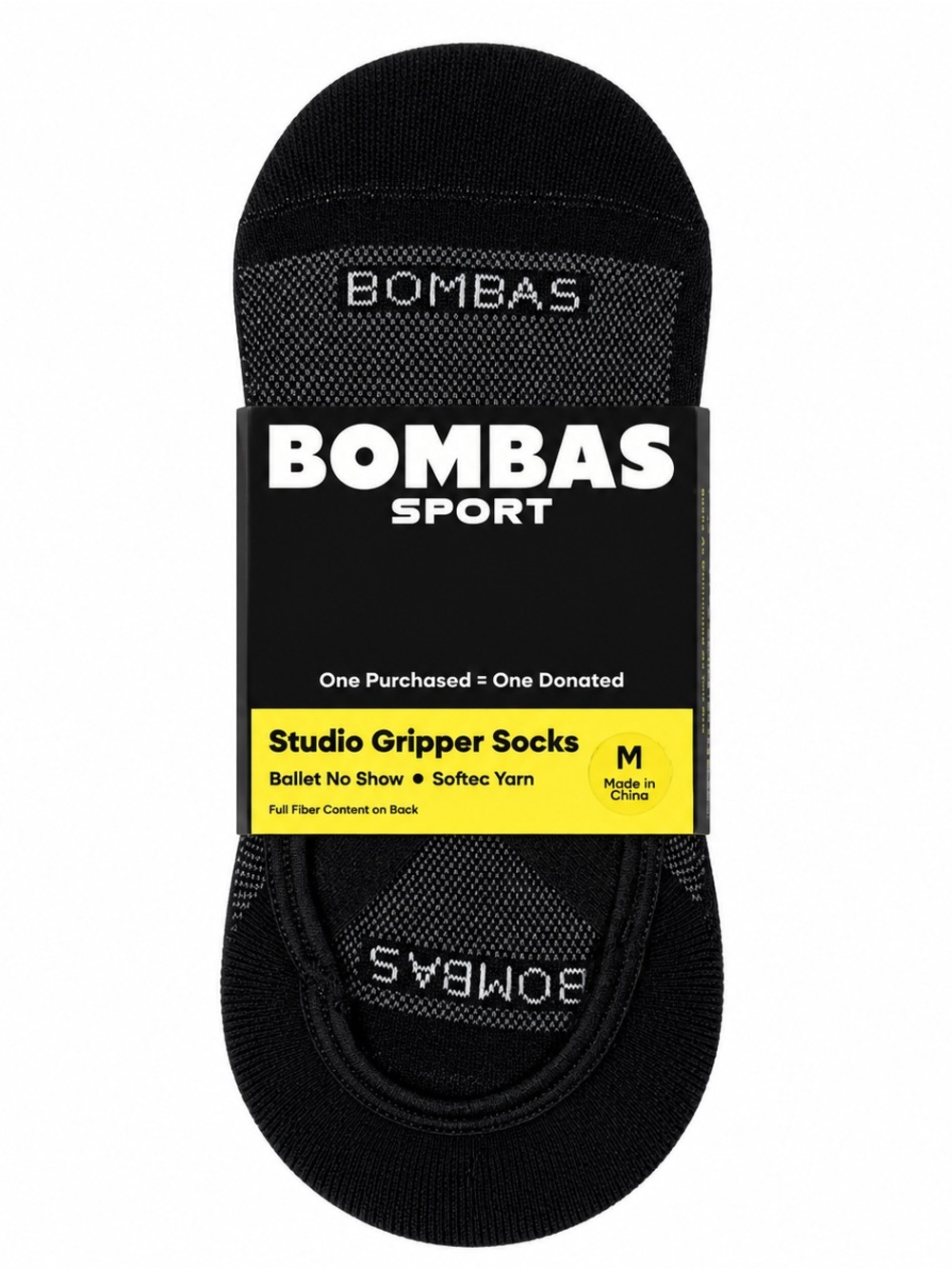 Bombas Studio Gripper Ballet No Show Socks Black M